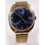 ORIS WRISTWATCH. 1970s gold plated Oris Super manual wind wristwatch