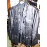 COATS. Gents leather jacket, First Avenue Collection cashmere and wool ladies jacket, size 16 and