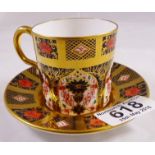 CROWN DERBY 1128. Royal Crown Derby coffee can and saucer in 1128 pattern