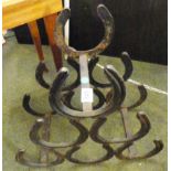 WINE RACK. Wine rack made from horseshoes