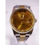 FASHION WRISTWATCH. Gents yellow faced fashion wristwatch