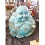 BLUE BUDDHA. Large blue buddha, H ~ 32cm