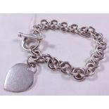 SILVER LINK BRACELET. Sterling silver solid round link bracelet