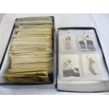 MIXED POSTCARDS. Quantity of mixed postcards and a folder of Beauties Of Today cigarette cards