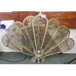 BRASS FIRESCREEN. Brass peacock firescreen