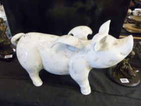 PIG ORNAMENT. Flying pig garden ornament L ~ 50cm