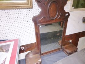 VICTORIAN MIRROR. Large Victorian mahogany dressing table top mirror and ornate wood surround