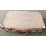 VINTAGE SUITCASE. Vintage linen covered suitcase