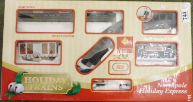 HOLIDAY EXPRESS TRAIN SET. Boxed Holiday Trains, North Pole Holiday Express train set