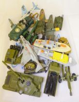 DINKY MILITARY VEHICLES. Tray of Dinky military vehicles and aeroplanes