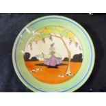 CLARICE CLIFF. Clarice Cliff Crinolene Lady Idyll plate (restored), D ~ 23cm