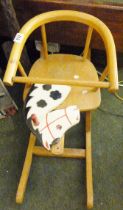 ROCKING TOY CHAIR. Retro childs rocking toy chair with horses head