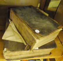 FAMILY BIBLES. Two antique large family bibles