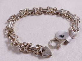 SILVER BRACELET. Sterling silver flat bazantine bracelet