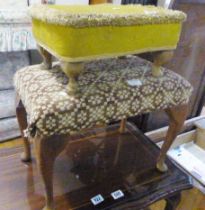 STOOLS. Two upholstered stools