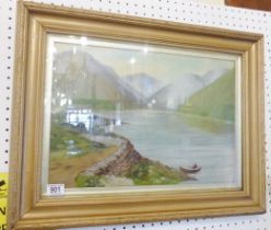 WATERCOLOUR PICTURE. Lakeland watercolour picture signed M.Potter 1911 45 x 35cm