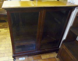 BOOKCASE. Glazed mahogany bookcase, 35 x 107 x 110cm