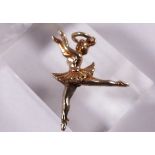 9CT BALLERINA CHARM. 9ct gold solid ballerina charm