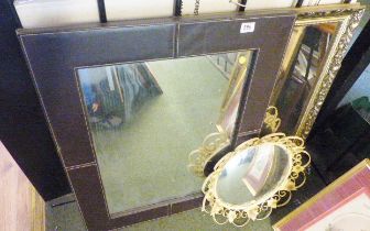 FOUR MIRRORS. Four mixed mirrors including gilt edged example