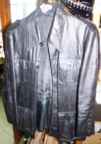 COATS. Gents leather jacket, First Avenue Collection cashmere and wool ladies jacket, size 16 and