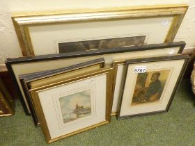 FRAMED AND GLAZED PRINTS. Mixed selection of framed and glazed prints and watercolours