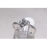9CT DIAMOND SOLITAIRE RING. 9ct white gold 0,15ct diamond solitaire ring, size N