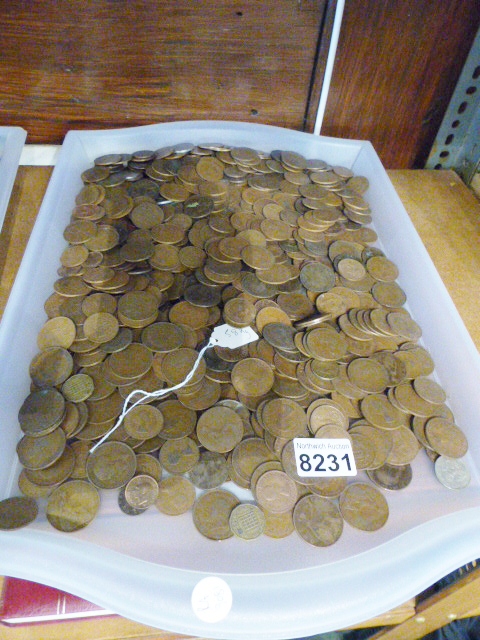 COPPER COINAGE. Tray of British copper coinage