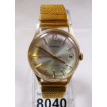 9CT GARRARD WRISTWATCH. 9ct gold Garrard presentation wristwatch on expanding strap