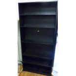 BOOKCASE. Black ash effect five shelf bookcase, H ~ 200cm