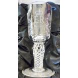 MINTON CRYSTAL GOBLET. Boxed Minton crystal Silver Jubilee 1977 goblet, H ~ 18cm