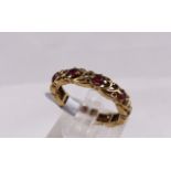 9CT ETERNITY RING. 9ct gold vintage garnet full eternity ring, size L