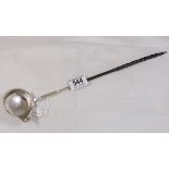 GEORGIAN TODDY LADLE. Georgian hallmarked silver toddy ladle with whale bone handle, hallmarked