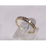 9CT DIAMOND RING. 9ct gold diamond eternity ring, size J