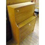 SCHREIBER BUREAU. Schreiber drop front bureau with twin door cupboard, W ~ 85cm