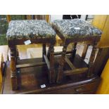 OAK STOOLS. Pair of oak stools