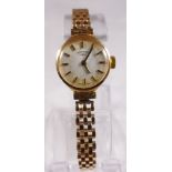 9CT ROTARY WATCH. 9ct gold ladies Rotary wristwatch, manual wind with extra long 9ct gold J A