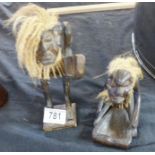 TRIBAL ART FIGURES. Pair of tribal art figures, tallest H ~ 22cm