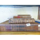 ANTIQUARIAN BOOKS. Four mixed antiquarian leather bound books including Campbell family Bible