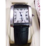 AMADEUS WRISTWATCH. Amadeus stainless steel gents wristwatch with white dial and black strap