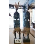 TRIBAL ART FIGURES. Pair of tribal art figures, H ~ 20cm