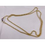 BEAD NECKLACE. Gold plated silver bead necklace, L ~ 60cm