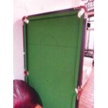 POOL TABLE. Modern pool table with folding legs, no damage to playing surface