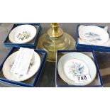 ROYAL WORCESTER PIN DISHES. Four boxed Royal Worcester pin dishes