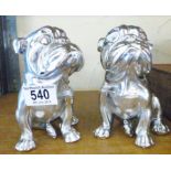 BULLDOGS. Pair of seated Bulldogs, H ~ 16cm