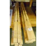 PINE SUPPORTS. Selection of turned pine supports