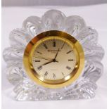 WATERFORD CRYSTAL CLOCK. Waterford crystal clock in form of scallop shell