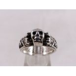 SS RING. Believed genuine Nazi Toppenkopf SS ring with skull and bones My Loyalty Is True