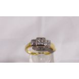 18CT DIAMOND RING. 18ct gold solid twelve diamond ring, size O