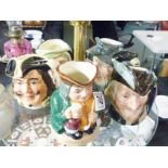 ROYAL DOULTON JUGS. Five Royal Doulton character jugs