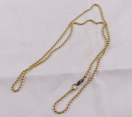 BEAD NECKLACE. Gold plated silver bead necklace, L ~ 60cm